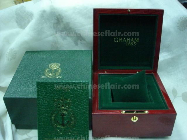 Buy Replica Graham Watch Box / Red Wooden Boxes / Green inside